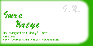 imre matye business card